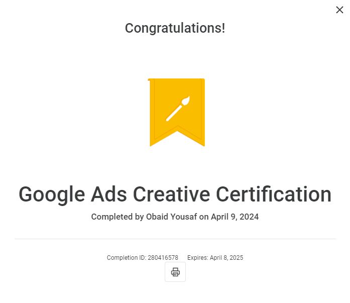 Google Ads Creative Certification