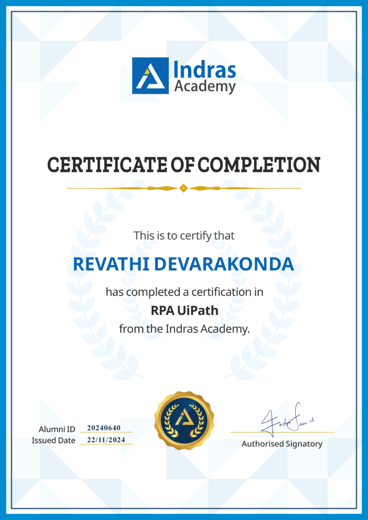 RPA UiPath Certificate